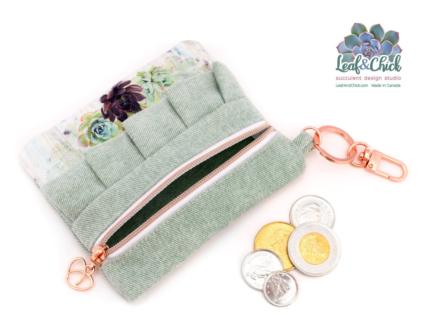 Change purse that will hold money and cards