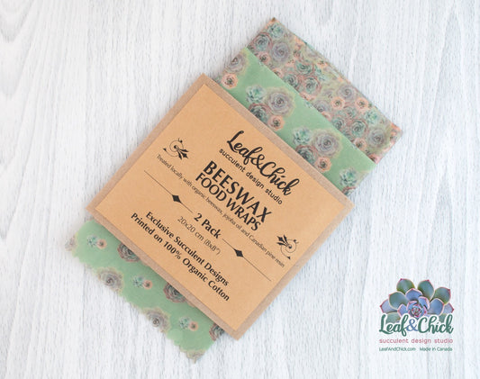 eco-friendly beeswax food wraps 2 pack