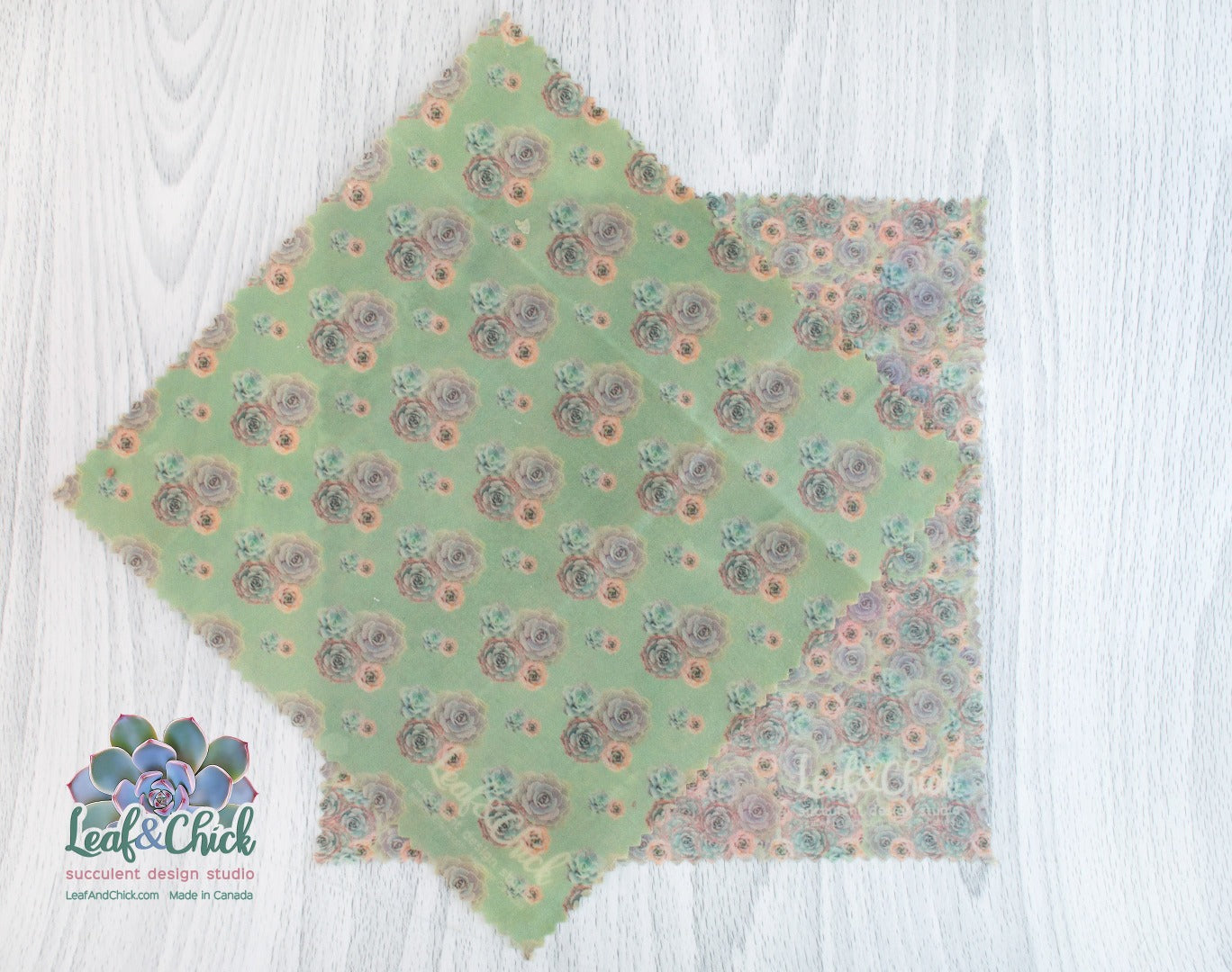 Leaf & Chick succulent fabric beeswax food wraps