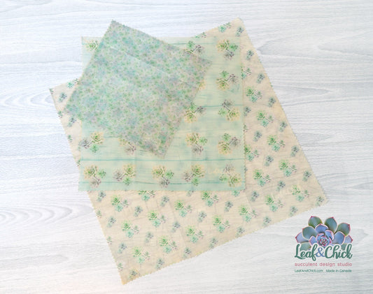 Set of 3 Beeswax Wraps | Greens