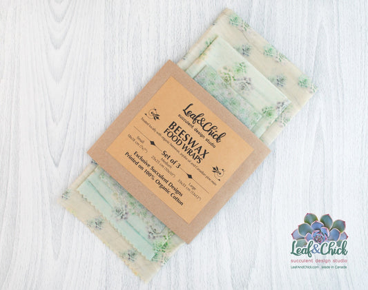 Set of 3 Beeswax Wraps | Greens