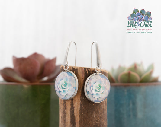 Silver Steel Drop Earrings