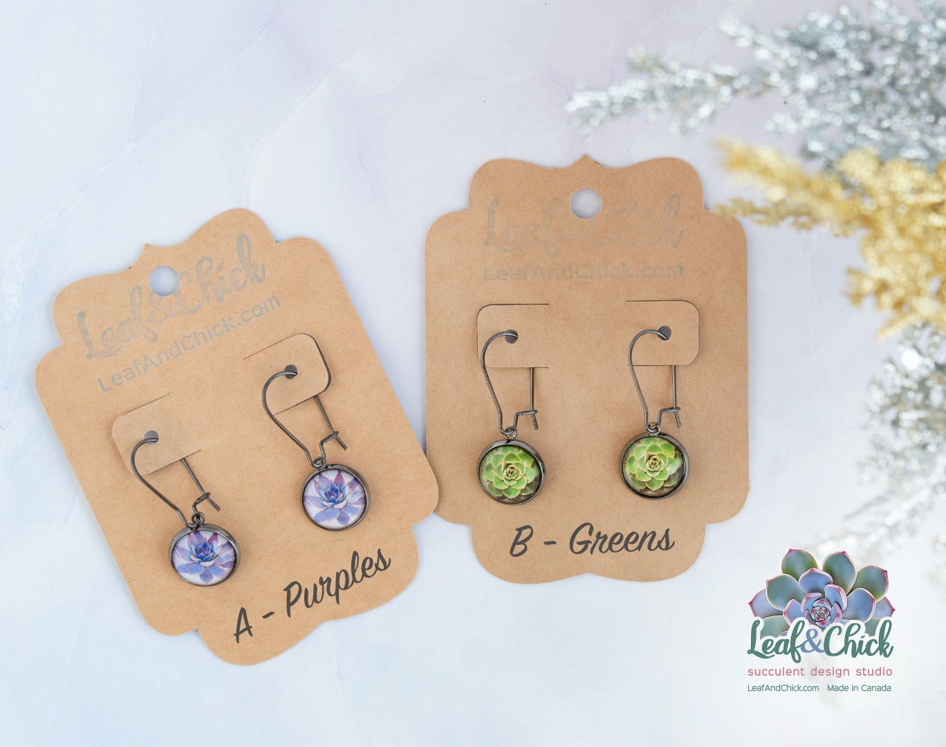 carded earrings with labels 