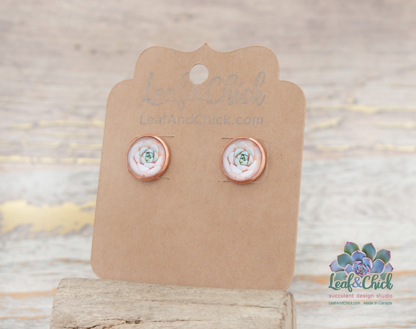 round rose gold stud earrings