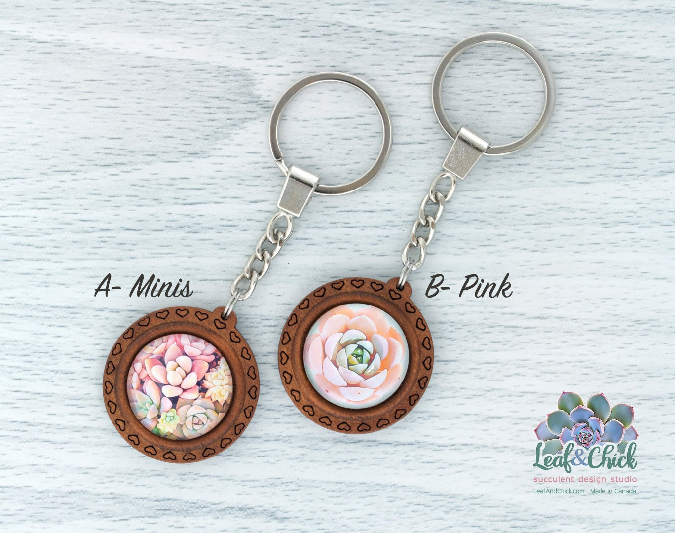 keychains with little heart designs