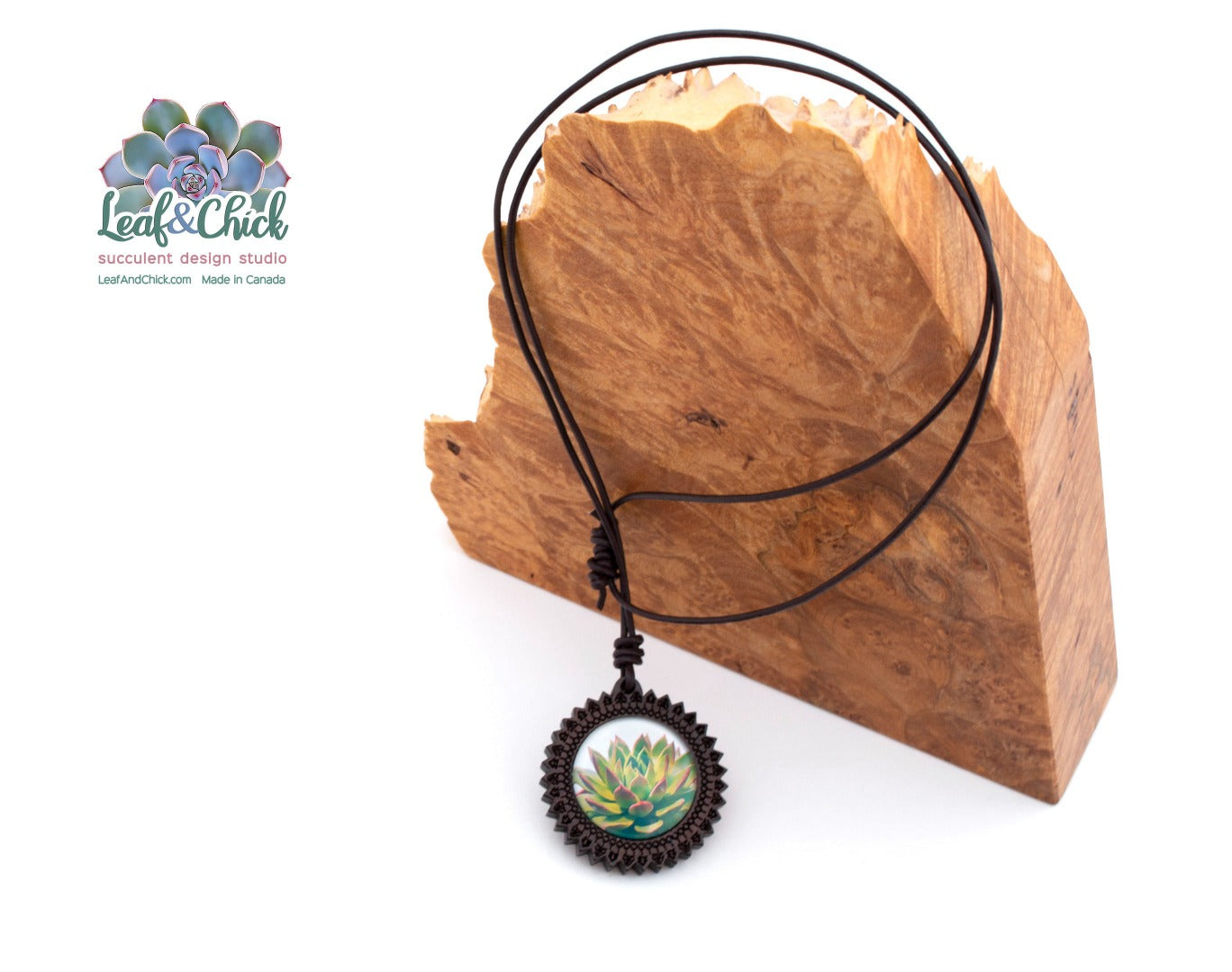 long leather wood necklace