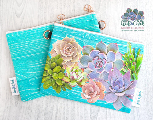 original fabric succulent designs zippered pouch from Leaf & Chick