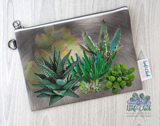 custom succulent designs printed on a cotton canvas by Leaf & Chick