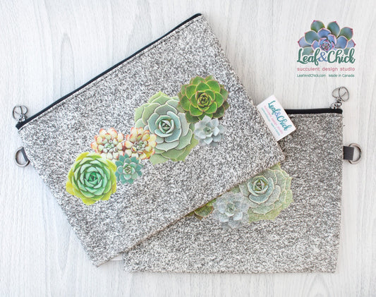 Silver Sparkle Zipper Pouch